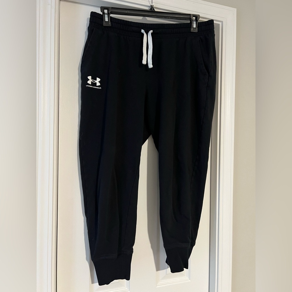 Under Armour Black Sweatpants with White Logo